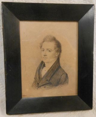 Great Early 19th Century British Pencil Sketch Portrait Signed Wm.  Moore 1828