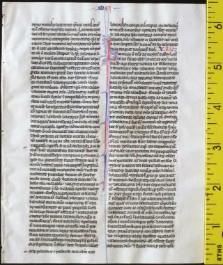 Early Ca.  1250 Bible Manuscript Leaf In Latin On Very Fine Vellum,  Numbers 5 - 7