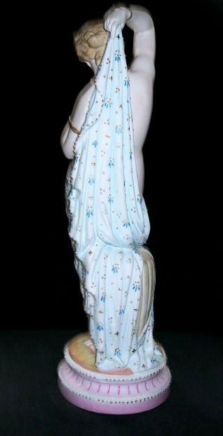 ANTIQUE GERMAN KPM LADY NUDE GODDESS BATHING BEAUTY BISQUE PORCELAIN FIGURINE 6