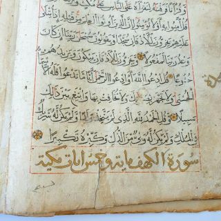 10 Antique Manuscript Arabic Islamic Mamluk Egypt Gold Koran Leaf 13 - 14th C