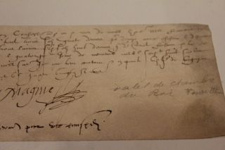 1583 royal king Henry III servant Magnye signature and document letter very good 3