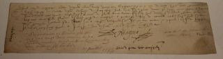 1583 royal king Henry III servant Magnye signature and document letter very good 4