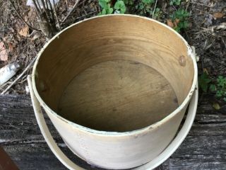 Large Thick Walled Wooden Bale Handled Pantry Box 13” 4