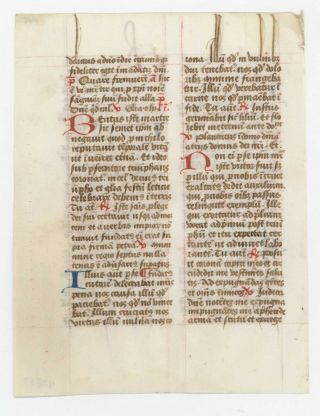 1450 Medieval Diurnal Leaf Manuscript Monastery Vellum Liturgy c/w 9 XL Initials 2