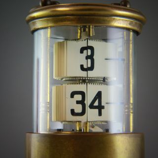 ⏰ ANTIQUE C.  1905 ALARM PLATO DIGITAL FLIP DESK BRASS CLOCK HAMBURG AMERICAN CO. 11