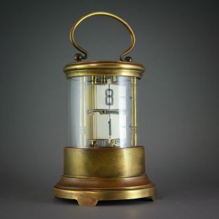⏰ ANTIQUE C.  1905 ALARM PLATO DIGITAL FLIP DESK BRASS CLOCK HAMBURG AMERICAN CO. 2