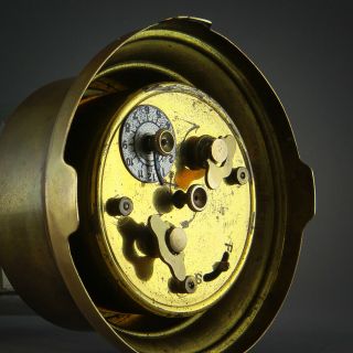 ⏰ ANTIQUE C.  1905 ALARM PLATO DIGITAL FLIP DESK BRASS CLOCK HAMBURG AMERICAN CO. 9