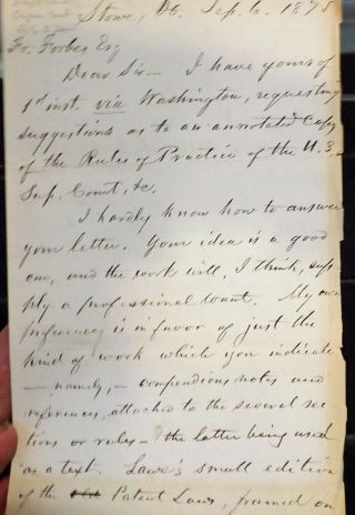 1875 - 1903 Album - SUPREME COURT JUSTICE JOSEPH BRADLEY Letter - UNITARIAN REVS 3