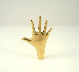 Stylish Carl AUBOCK small Paperweight HAND Brass Hagenauer Bronze era 1950s 3