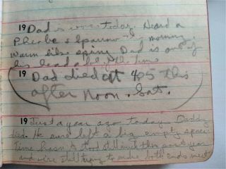 GREAT AMERICAN DEPRESSION - HANDWRITTEN DIARY - Poverty - Sickness - Death - RARE - 1935 - 39 9