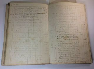 Antique Old 1849 - 1854 Handwritten Leather Ledger General Store,  McDonough,  N.  Y. 12
