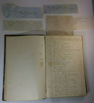 Antique Old 1849 - 1854 Handwritten Leather Ledger General Store,  McDonough,  N.  Y. 2