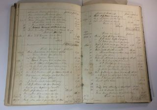 Antique Old 1849 - 1854 Handwritten Leather Ledger General Store,  McDonough,  N.  Y. 3
