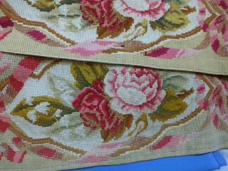 Victorian Needlepoint Wool Work Embroidered Panels X 2 (106” Long Aprox)