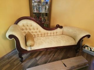 Victorian antique sofa and settee golden color all hand carved wood 2
