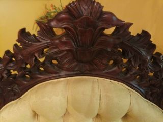 Victorian antique sofa and settee golden color all hand carved wood 3