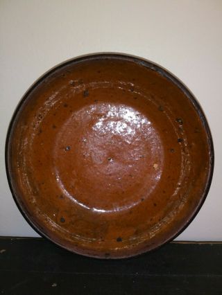 Small 19th Century Redware Pie Plate/ Bowl 1800s