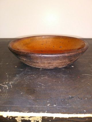 Small 19th Century Redware Pie Plate/ Bowl 1800s 4