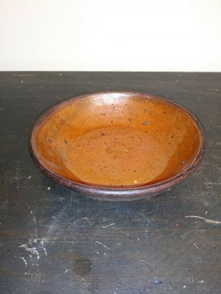 Small 19th Century Redware Pie Plate/ Bowl 1800s 5