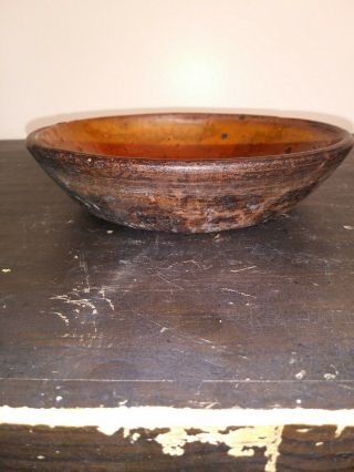 Small 19th Century Redware Pie Plate/ Bowl 1800s 6