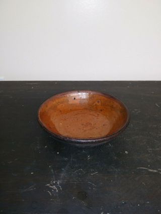 Small 19th Century Redware Pie Plate/ Bowl 1800s 9