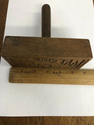 Antique Advertising Lakeside Farm Wooden Butter Mold Press Stamp 3