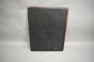 Antique Leather Portfolio 1800 ' s Ornate Gold Brown Red Embossed 12