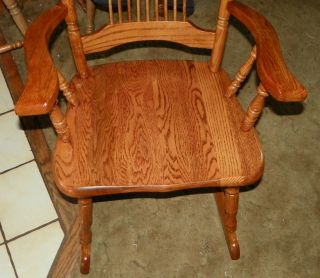 Oak Spindle Rocker / Rocking Chair (R157) 2