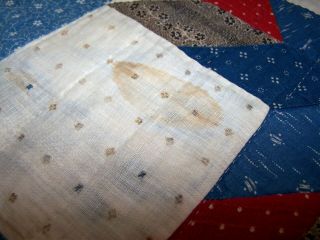 Antique Quilt,  Cotton,  Great Colors,  Red,  Blue,  Gray,  Shirting,  Hand Quilted 8
