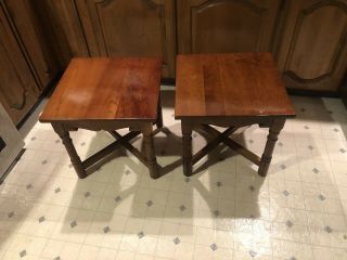 A Stickley Solid Cherry End Tables