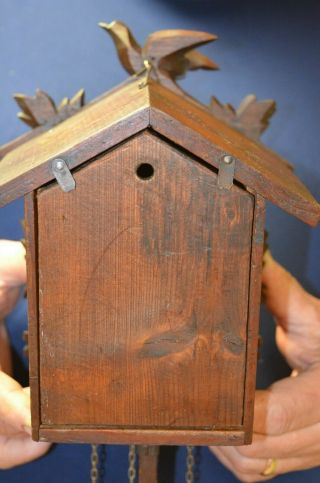 ANTIQUE GERMAN BLACK FOREST MINI CUCKOO CLOCK 10