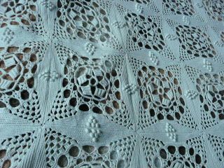 ANTIQUE BEDSPREAD FRENCH LACE HAND COVERLETS CROCHET 84 