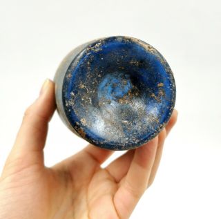 ROMAN CA.  100 AD COBALT BLUE GLASS CUP - INTACT R196 4