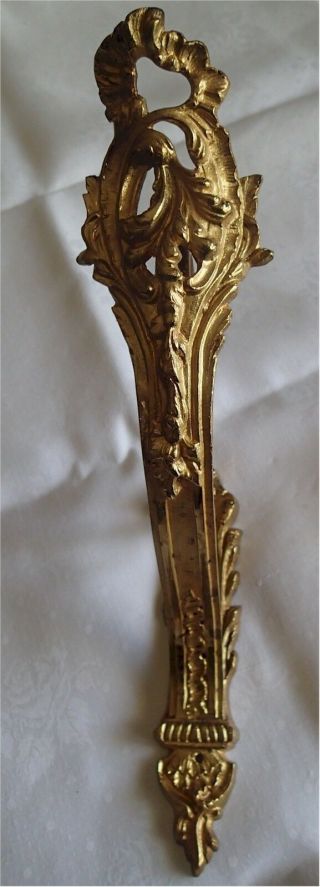 Vintage Ornate Gold Gilt Metal Curtain Brackets Pair 2