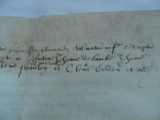 16th cent.  Indenture in Latin,  Blount/Blunt,  Sutton,  others,  Osbaston,  Leicester 10