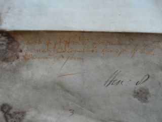 16th cent.  Indenture in Latin,  Blount/Blunt,  Sutton,  others,  Osbaston,  Leicester 11