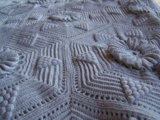 ANTIQUE french QUILT BEDSPREAD CROCHET BED COVER SOUTH KNITTED CROCHETED.  roses 9