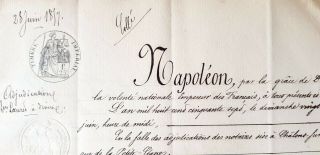 Manuscripts,  documents from Napoleon time,  1800 - 1850,  in antique leather map 2