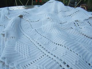 ANTIQUE QUILT BEDSPREAD CROCHET BED COVER SOUTH FRENCH FRANCE KNITTED CROCHETED 2