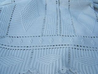 ANTIQUE QUILT BEDSPREAD CROCHET BED COVER SOUTH FRENCH FRANCE KNITTED CROCHETED 4