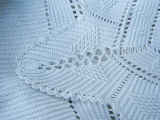 ANTIQUE QUILT BEDSPREAD CROCHET BED COVER SOUTH FRENCH FRANCE KNITTED CROCHETED 5
