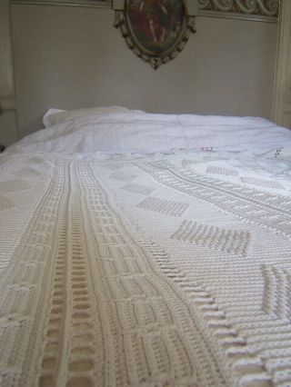 ANTIQUE QUILT BEDSPREAD CROCHET BED COVER SOUTH FRENCH FRANCE KNITTED CROCHETED 7