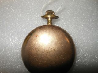 VINTAGE CREST POCKET WATCH WHITE FACE.  THE CASE HAS SOME MINOR SCRATCHES. 2