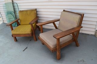 A Brandt Ranch Oak Lounge Chairs