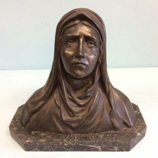 Bronze Sculpture,  “weeping Mary” By Ruffony 1846 - 1925