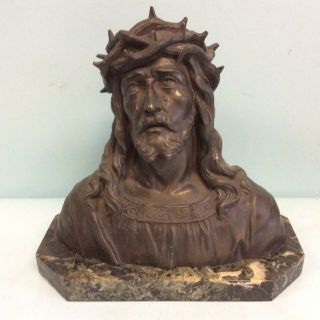 Bronze Sculpture,  “weeping Christ” By Ruffony 1846 - 1925