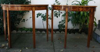 Pair Inlaid Satin Wood Table / Counsels 2