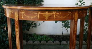 Pair Inlaid Satin Wood Table / Counsels 4