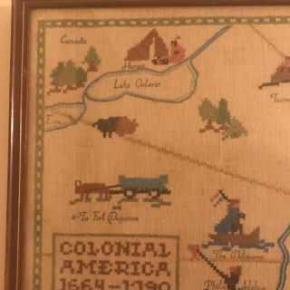 Vintage American Sampler of Colonial America 4