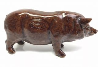 Vintage Monmouth Pottery Co 8 " Pig / Hog,  Illinois (western?) Stoneware.